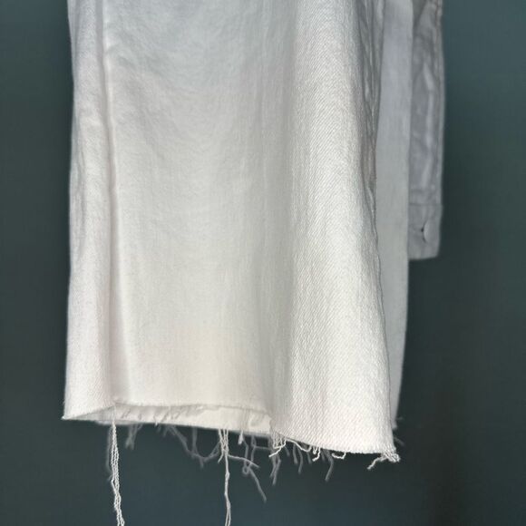 Good American White Good Straight Raw Hem Jeans  Size 18 Denim Spring Summer - Picture 7 of 7